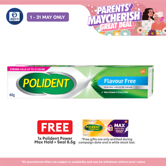 Polident Flavour Free Denture Adhesive Cream 60g | Holds the Denture Firmly Polident
