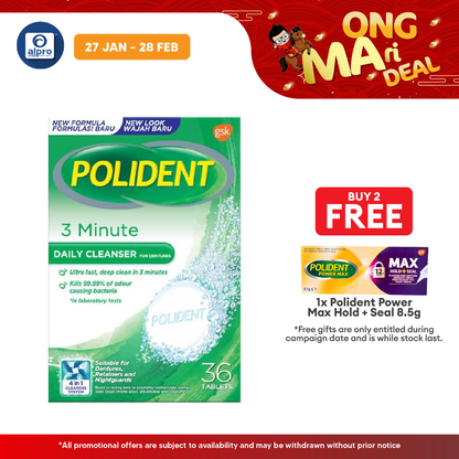 Polident Daily Cleanser For Dentures 3 Minute 36s (Promo) | Remove Plaque and Stain Polident