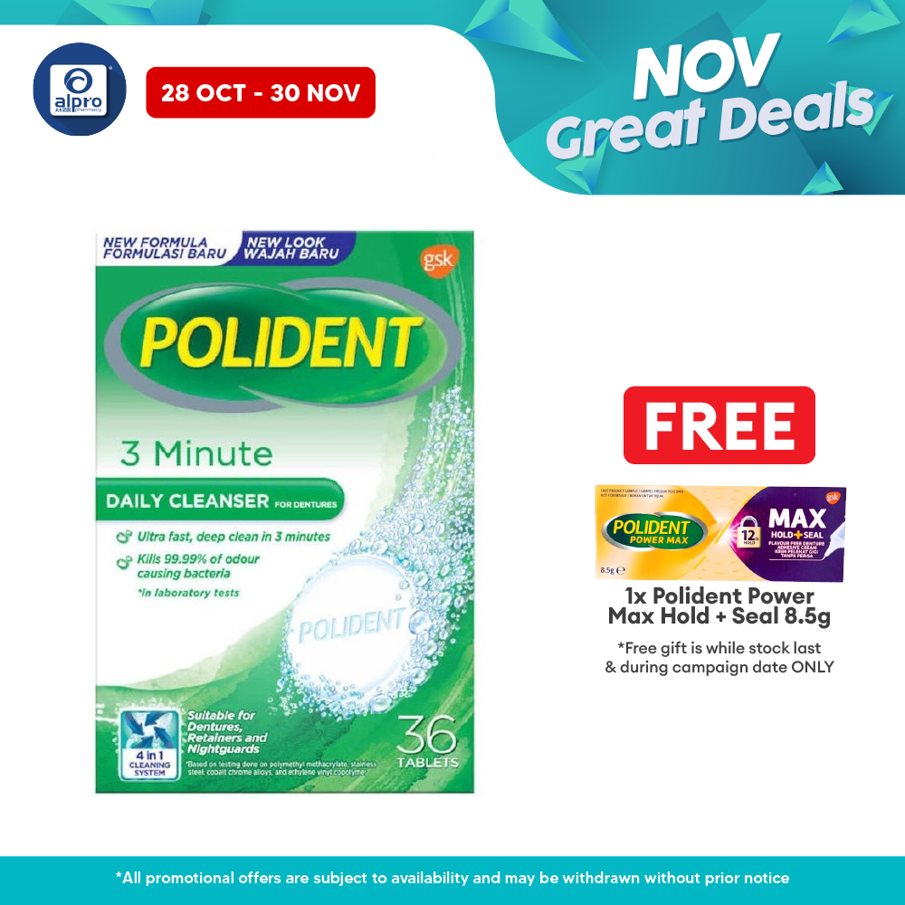 Polident Daily Cleanser For Dentures 3 Minute 36s (Promo) | Remove Plaque and Stain Polident