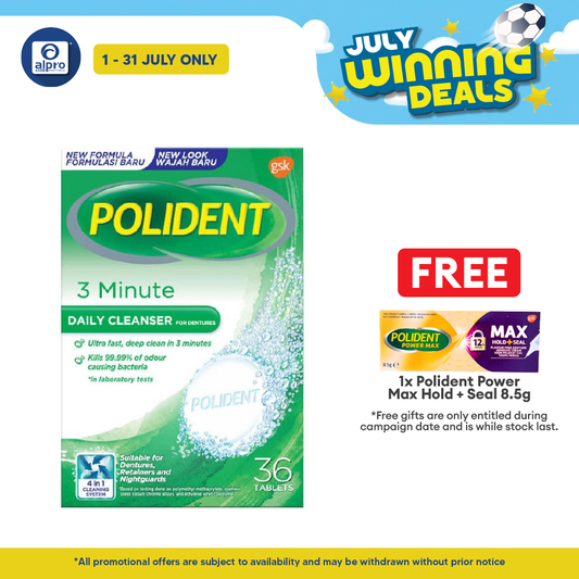 Polident Daily Cleanser For Dentures 3 Minute 36s (Promo) | Remove Plaque and Stain Polident