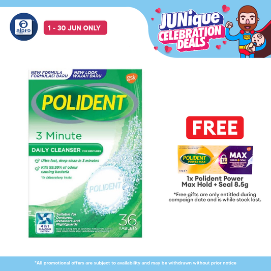 Polident Daily Cleanser For Dentures 3 Minute 36s (Promo) | Remove Plaque and Stain Polident