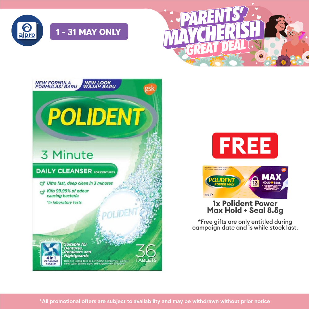 Polident Daily Cleanser For Dentures 3 Minute 36s (Promo) | Remove Plaque and Stain Polident