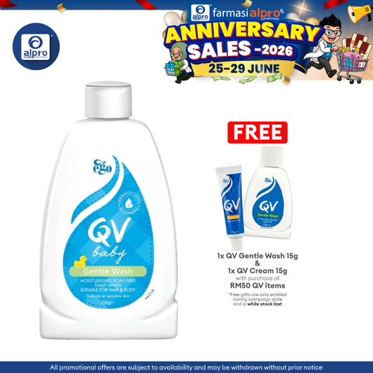 Ego QV Baby Gentle Wash 250g | Suitable for Hair & Body QV