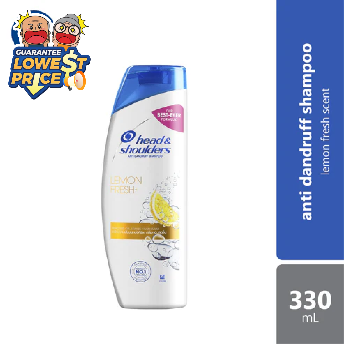 Head & Shoulders Anti-Dandruff Shampoo Lemon Fresh 330ml | Remove Oil Leave Fresh Scent Head & Shoulder