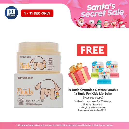 Buds Cherished Organics Baby Bum Balm 50ml | Soothe and Comfort Alpro Pharmacy