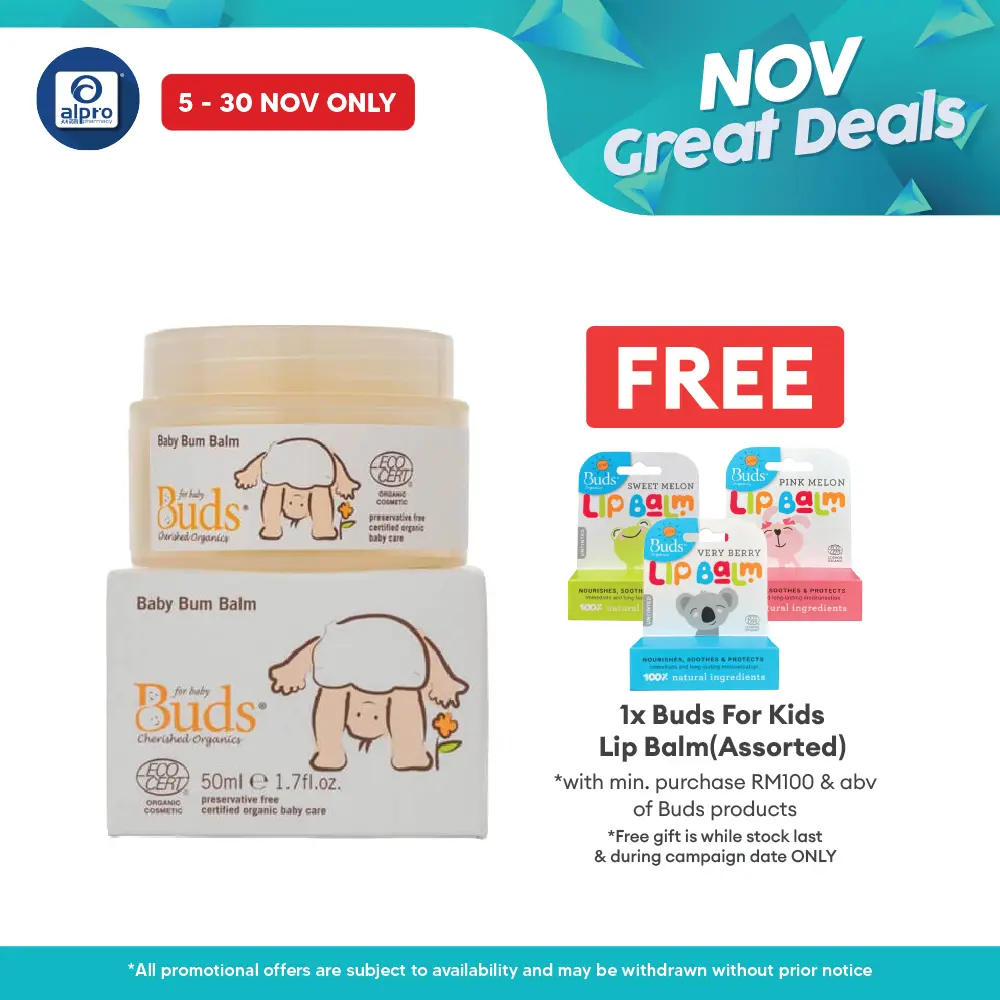 Buds Cherished Organics Baby Bum Balm 50ml | Soothe and Comfort Alpro Pharmacy