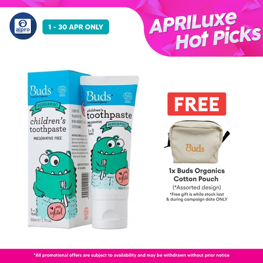 Buds Children Toothpaste Peppermint 50ml | Boost the Defense Capability Against Tooth Decay Buds