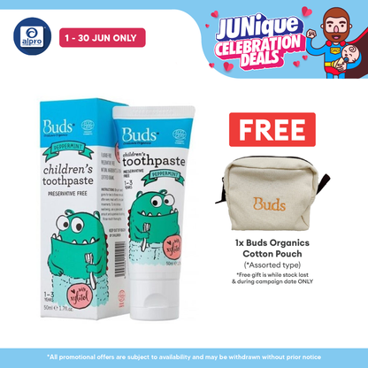 Buds Children Toothpaste Peppermint 50ml | Boost the Defense Capability Against Tooth Decay Buds