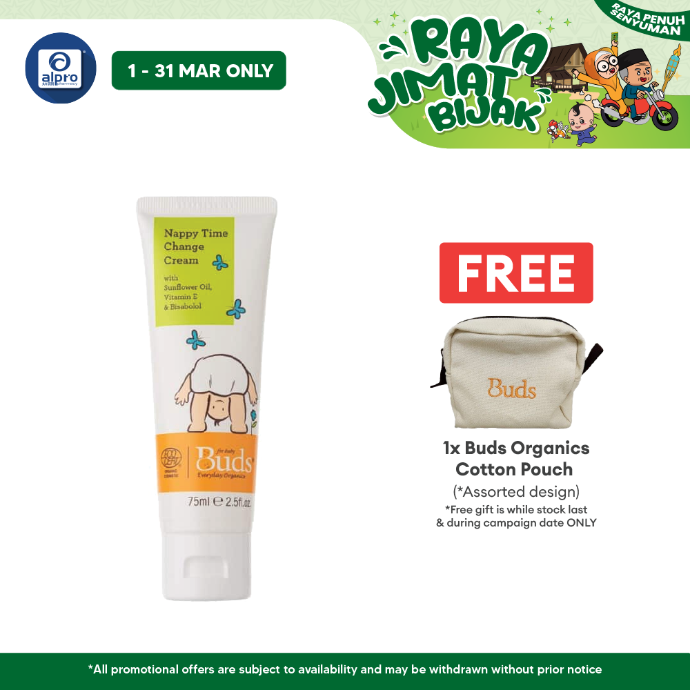 Buds Everyday Organics Nappy Time Change Cream 75ml Buds