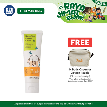Buds Everyday Organics Nappy Time Change Cream 75ml Buds