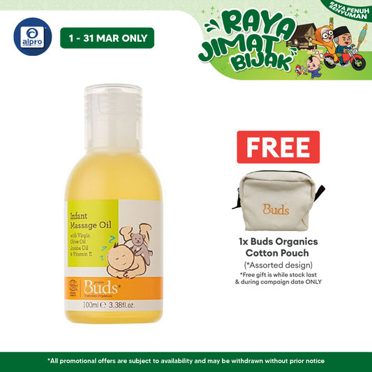 Buds Everyday Organics Massage Oil 100ml | Unscented And Easily Absorb Alpro Pharmacy