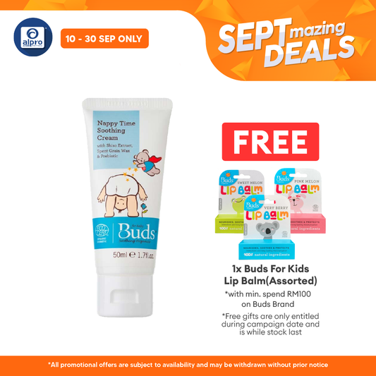 Buds Nappy Time Soothing Cream 50ml | Organic Formulation Alpro Pharmacy