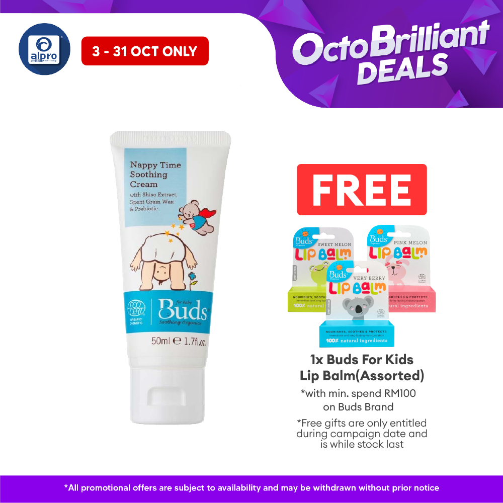 Buds Nappy Time Soothing Cream 50ml | Organic Formulation Alpro Pharmacy