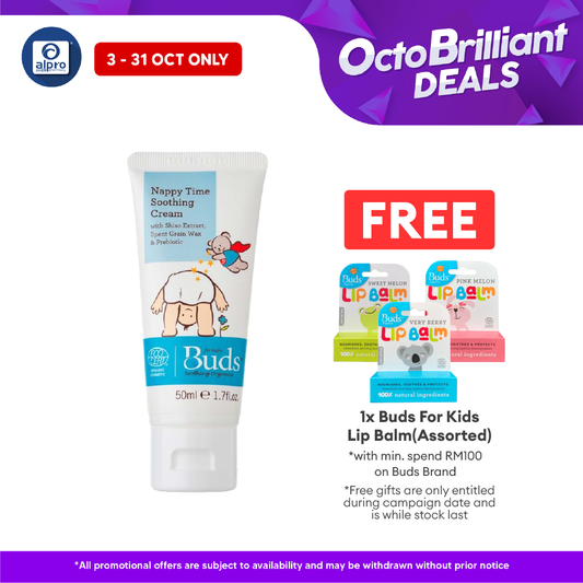 Buds Nappy Time Soothing Cream 50ml | Organic Formulation Alpro Pharmacy