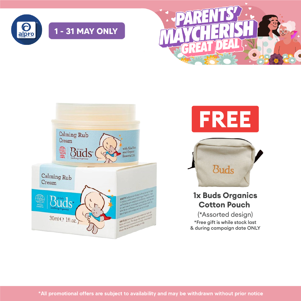 Buds Soothing Organics Calming Rub Cream 30ml | Soothes and Calms Baby Tummy Buds