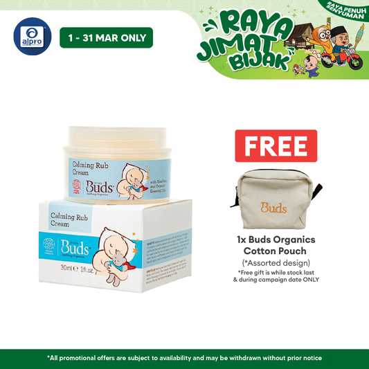 Buds Soothing Organics Calming Rub Cream 30ml | Soothes and Calms Baby Tummy Buds