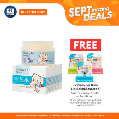 Buds Soothing Organics Calming Rub Cream 30ml | Soothes and Calms Baby Tummy Alpro Pharmacy