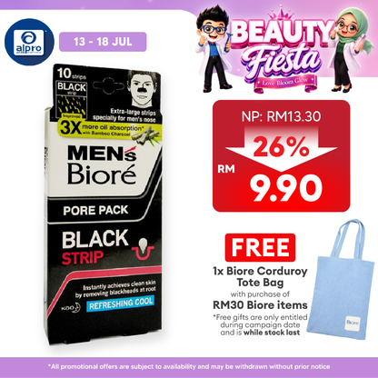 Biore Men's Pore Pack Black Strip 10s Biore
