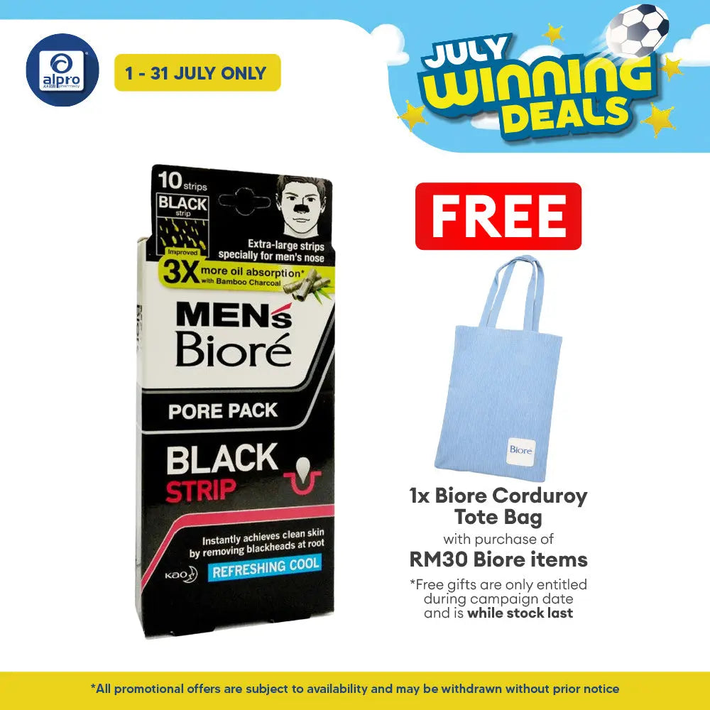 Biore Men's Pore Pack Black Strip 10s Biore