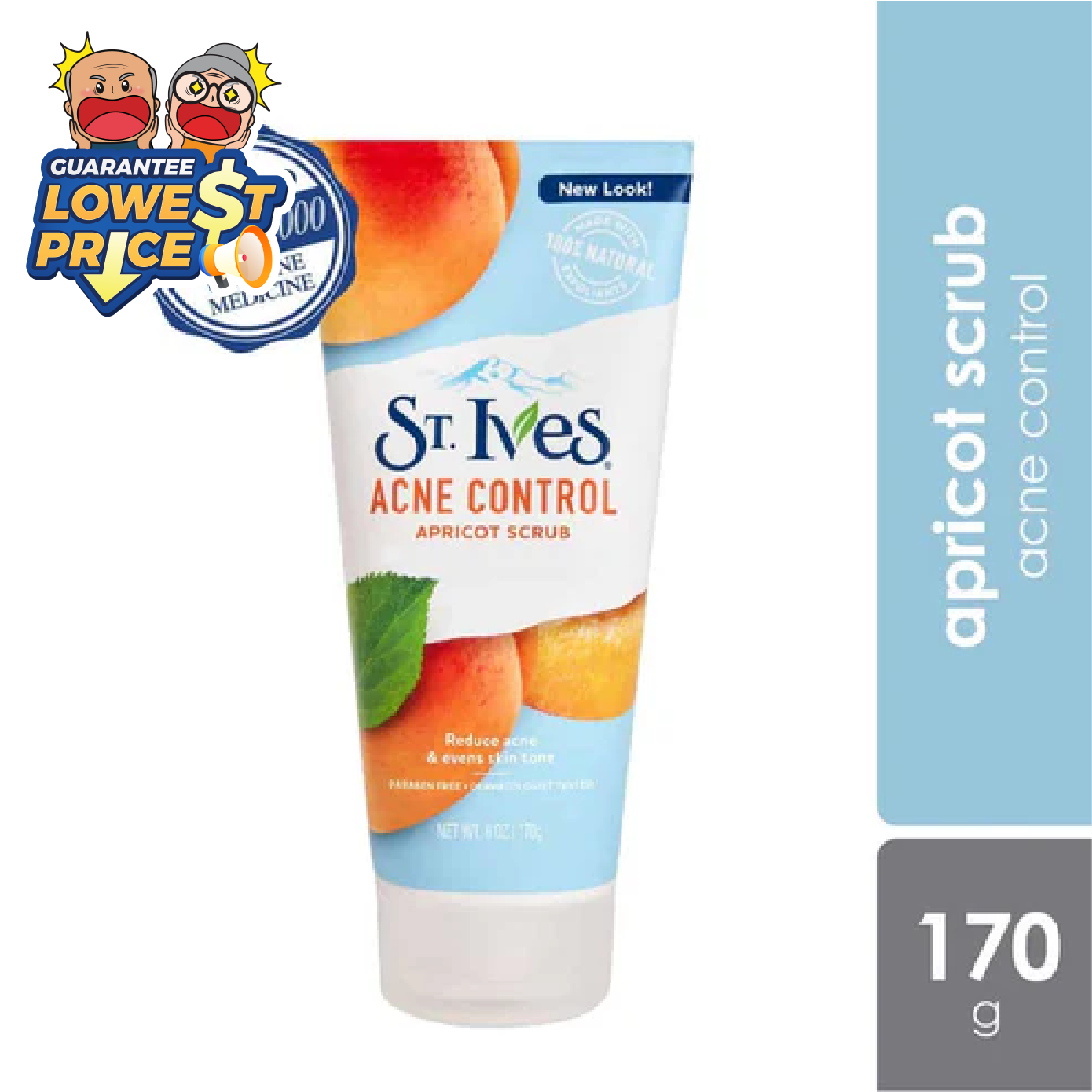 St. Ives Apricot Scrub Acne Control 170g | Reduce Acne & Evens Skin Tone Alpro Pharmacy