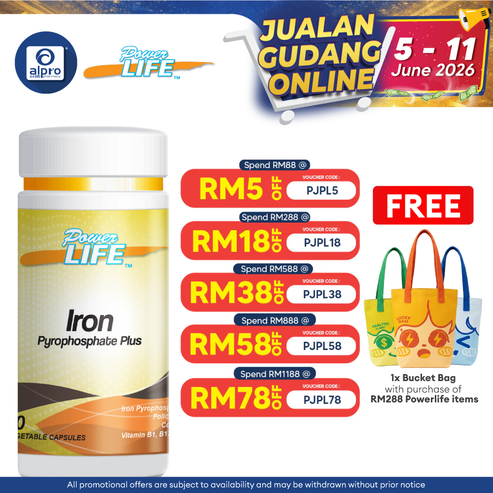 Powerlife Iron Pyrophosphate Plus 60s | Good Iron Absorption