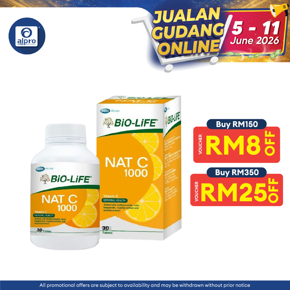 Bio-life Nat C 1000mg 30s | Reduce Risk Colds and Flu Bio-life