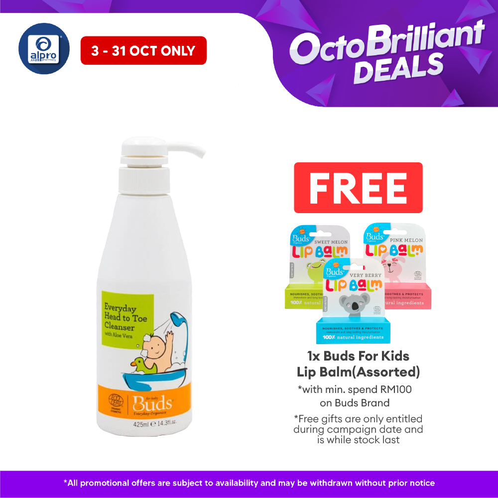 Buds Everyday Organics Head To Toe Cleanser 425ml | Soothe and Moisturize Alpro Pharmacy