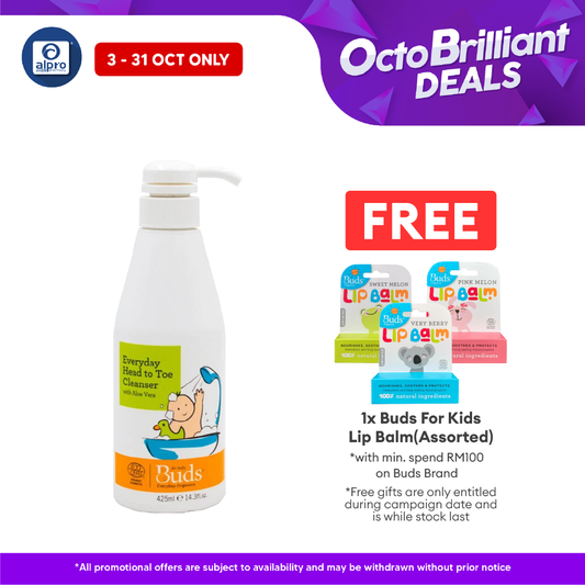 Buds Everyday Organics Head To Toe Cleanser 425ml | Soothe and Moisturize Alpro Pharmacy