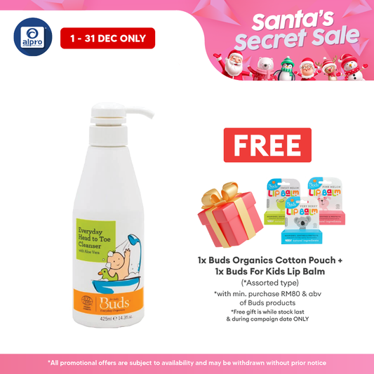 Buds Everyday Organics Head To Toe Cleanser 425ml | Soothe and Moisturize Alpro Pharmacy