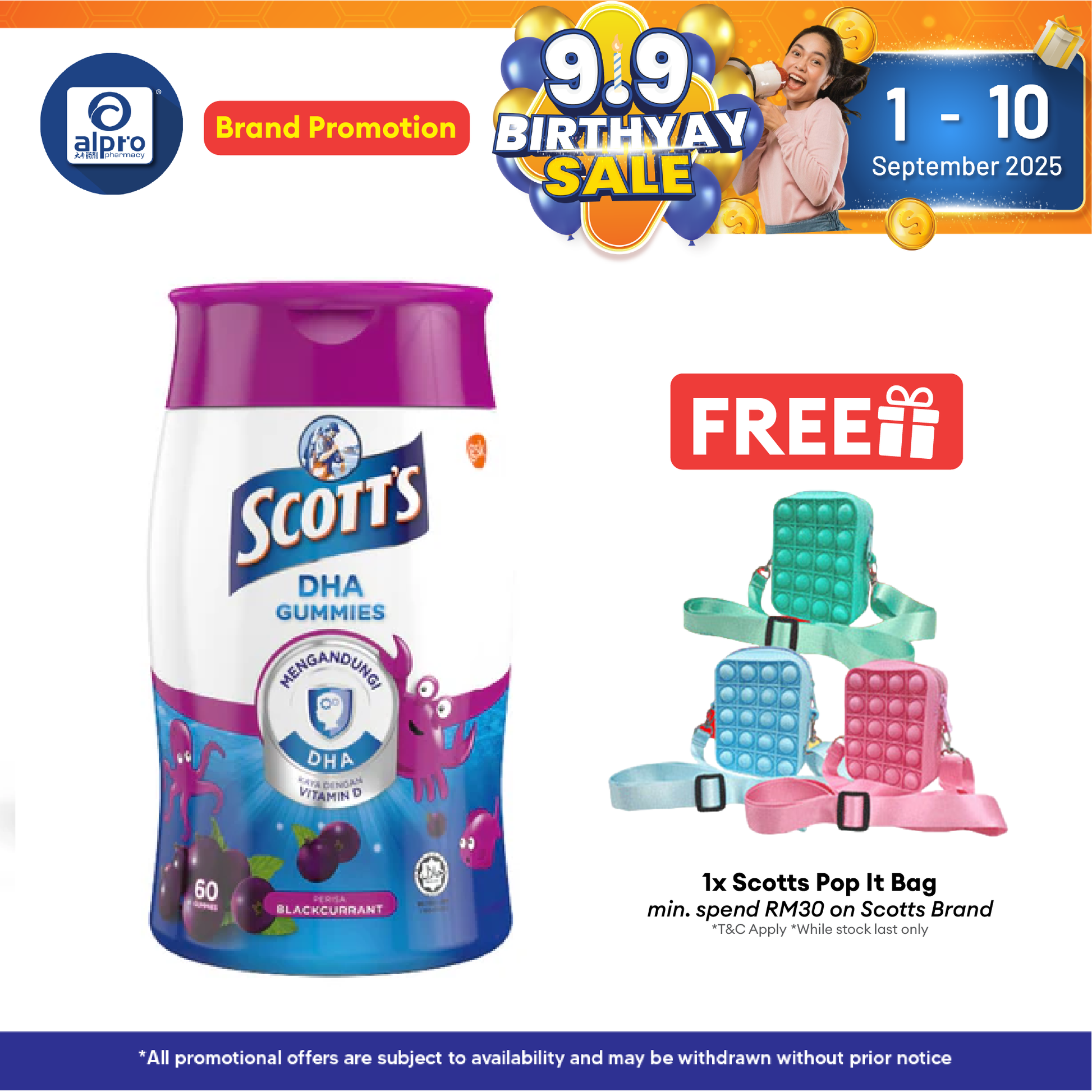 Scotts DHA Gummies Blackcurrant 60s | Brain Health Scotts