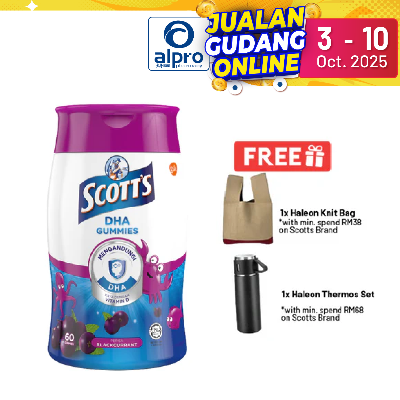 Scotts DHA Gummies Blackcurrant 60s | Brain Health Scotts