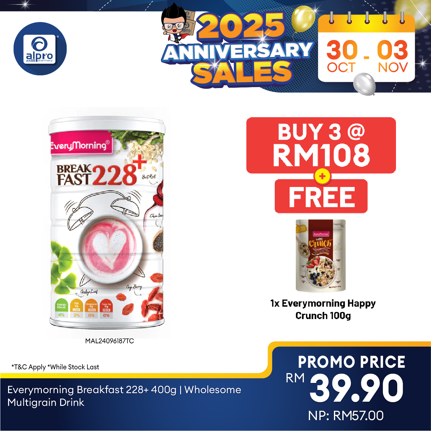 Everymorning Breakfast 228+ 400g | Wholesome Multigrain Drink EveryMorning