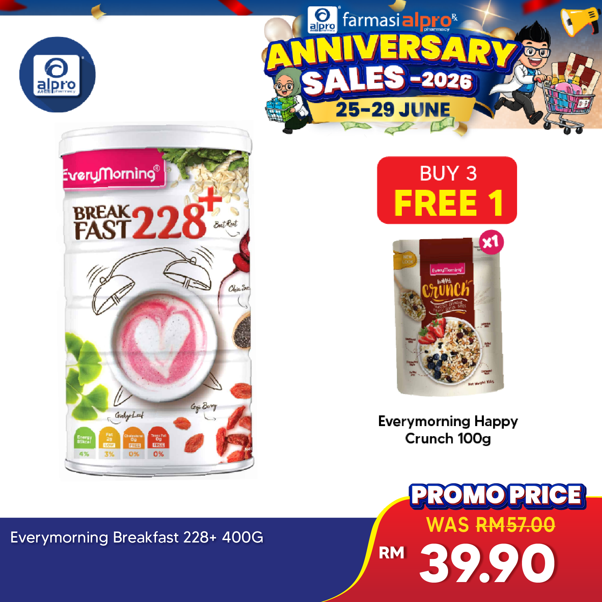 Everymorning Breakfast 228+ 400g | Wholesome Multigrain Drink EveryMorning