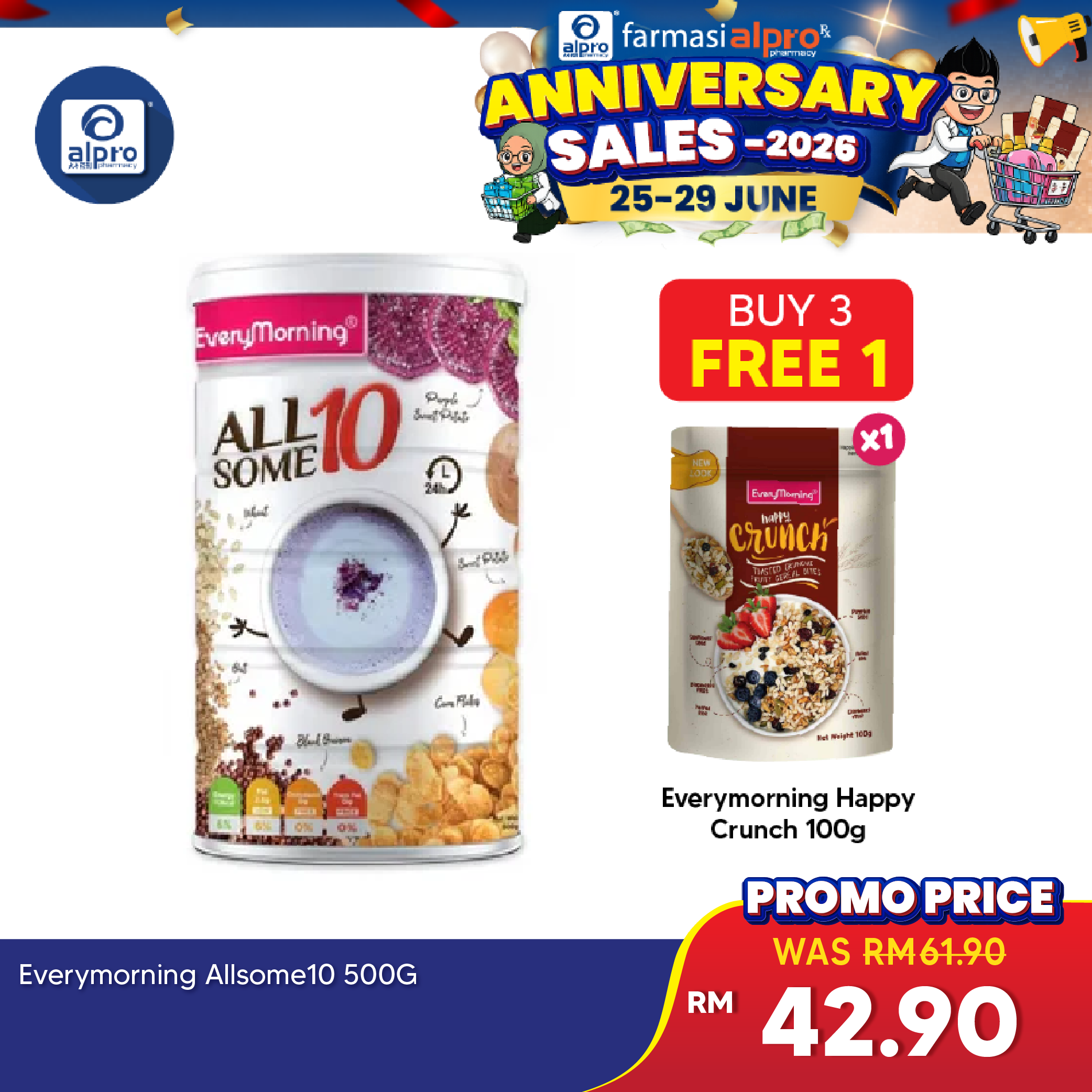 Everymorning Allsome10 500g | Multigrain With Purple Potato & Corn Flakes EveryMorning