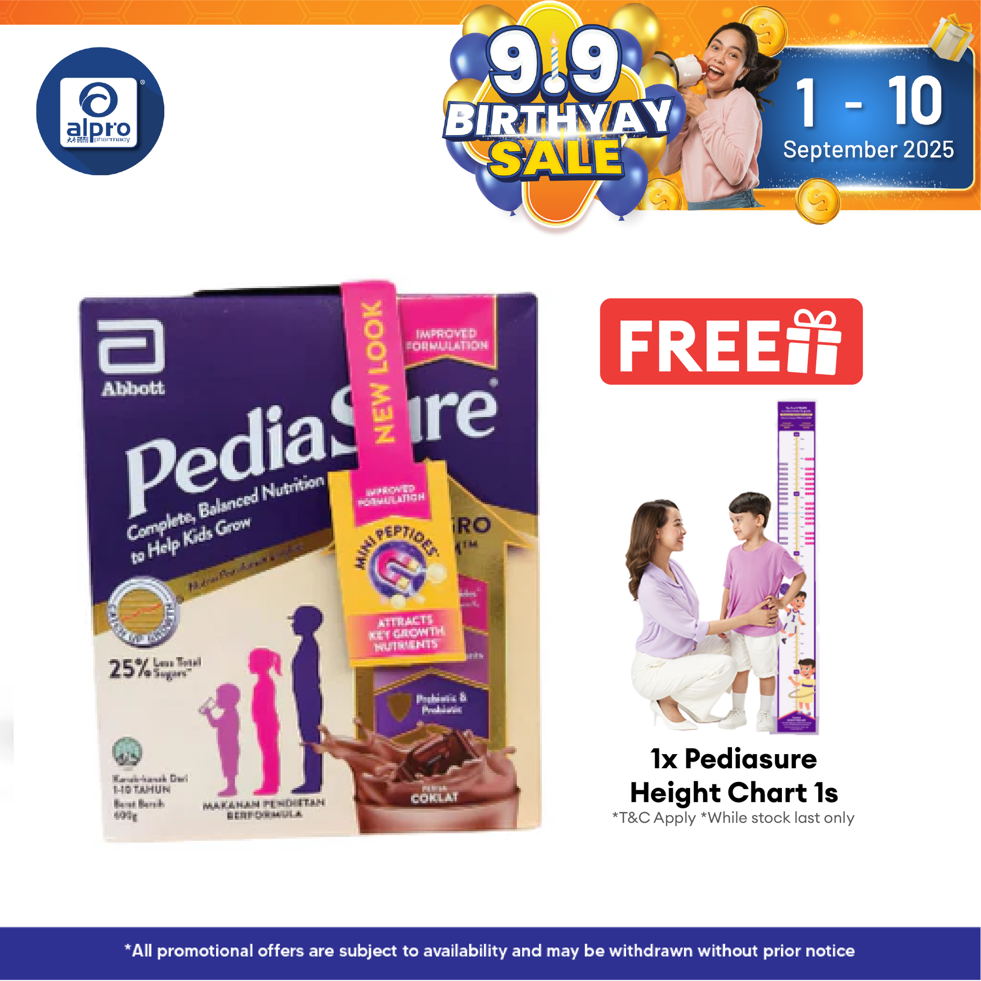 Abbott Pediasure Peptigro Children's Milk Formula (Choco) 600g | For Age 1-10 Years Old Pediasure