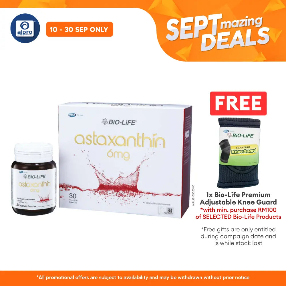 Bio-life Astaxanthin 6mg 30s | Skin Firming & Brightening Alpro Pharmacy