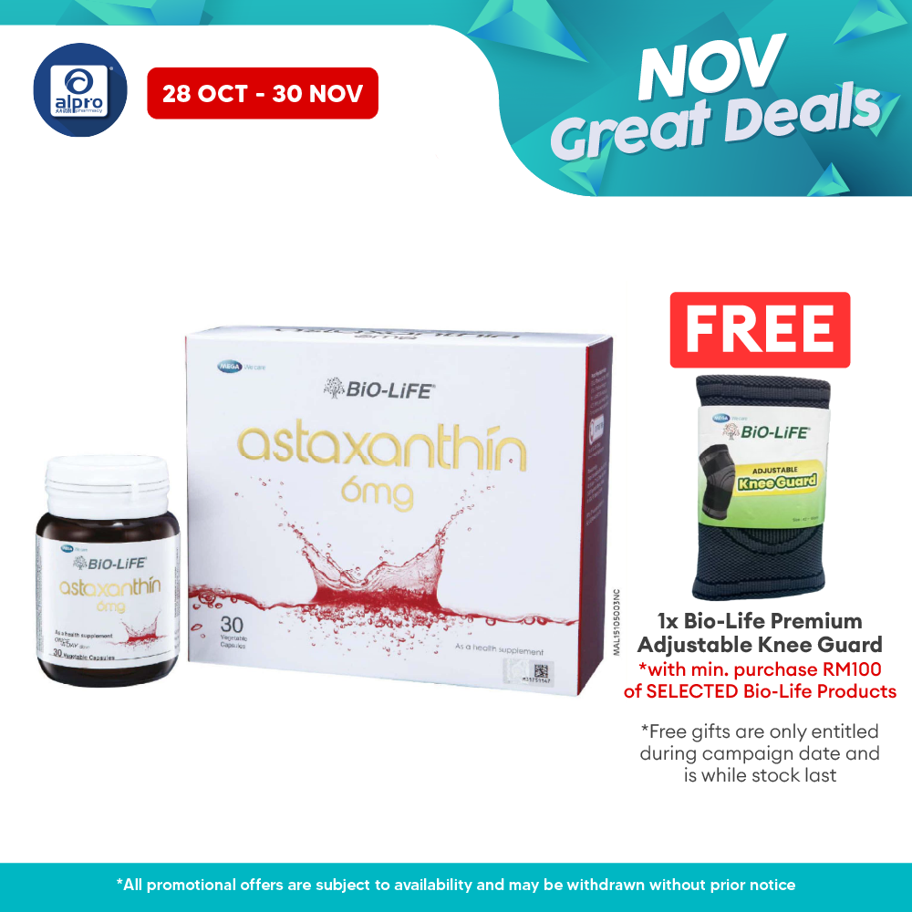 Bio-life Astaxanthin 6mg 30s | Skin Firming & Brightening Bio-life