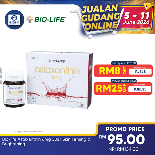 Bio-life Astaxanthin 6mg 30s | Skin Firming & Brightening Bio-life