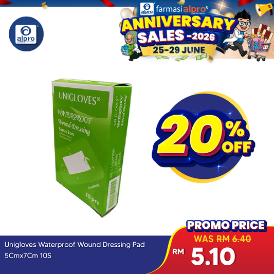 Unigloves Sterile Film Dressing With Pad 5cmx7cm 10s Unigloves