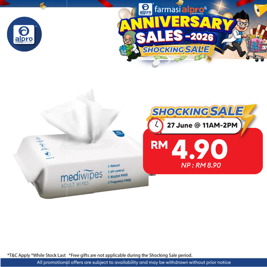 Mediwipes Adult Wipes 40s | Soft & Gentle Medi+