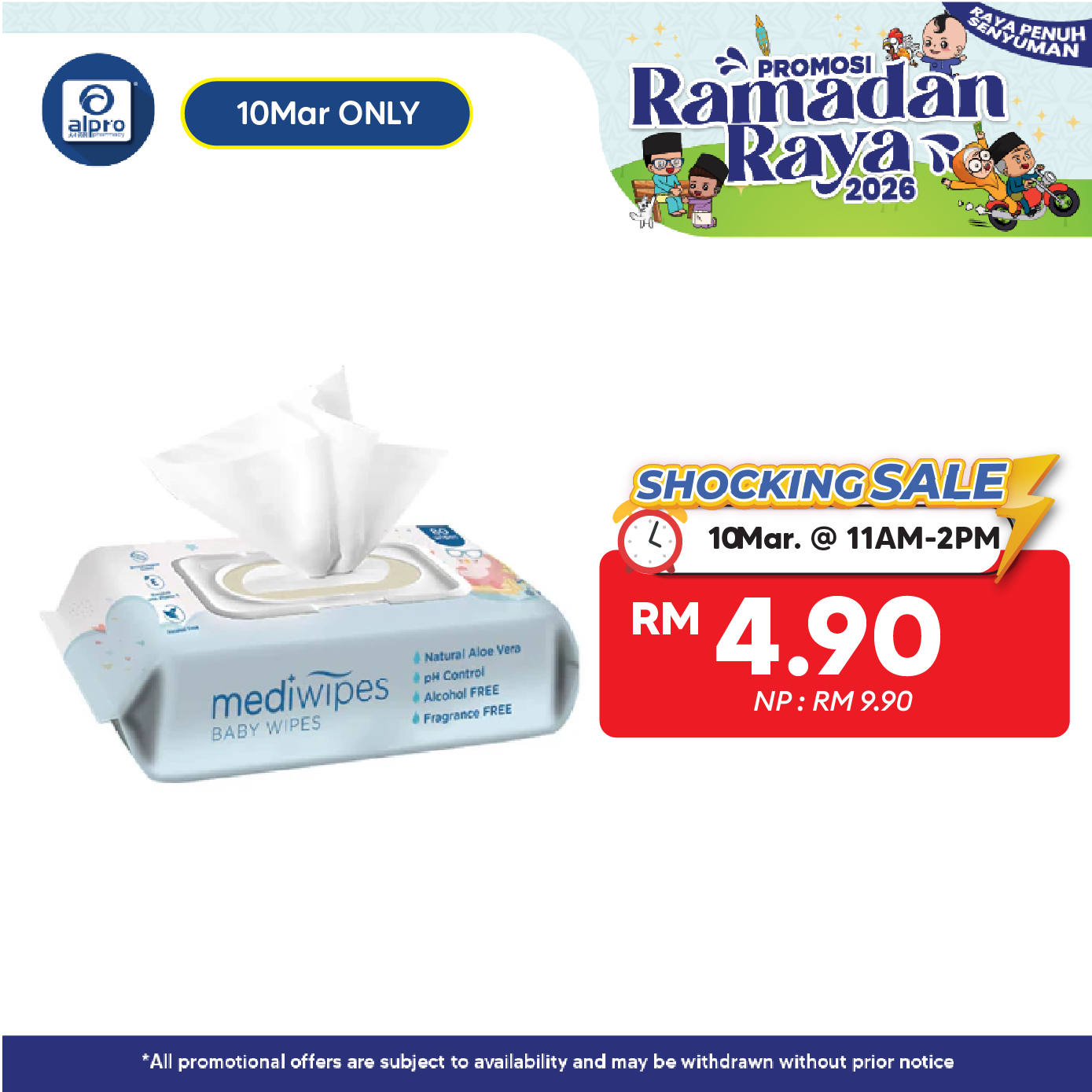 Mediwipes Baby Wipes 80s | Effectively Cleans Medi+