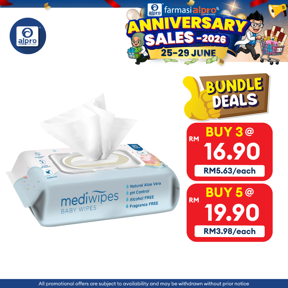Mediwipes Baby Wipes 80s | Effectively Cleans Medi+
