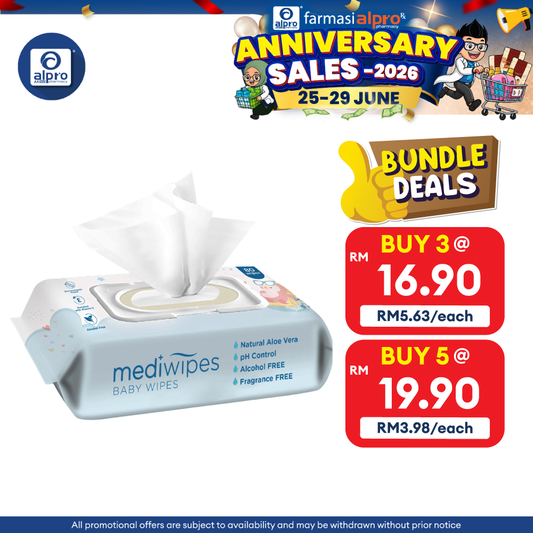 Mediwipes Baby Wipes 80s | Effectively Cleans Medi+
