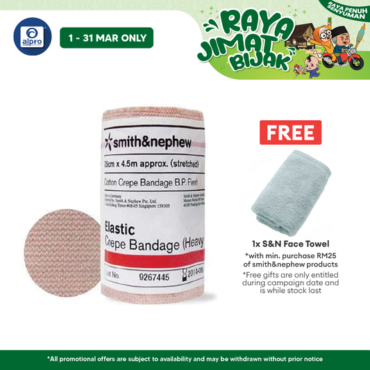 S&N Elastic Crepe Bandage (Heavy) 7.5cmx4.5m 1s Alpro Pharmacy