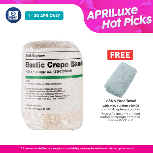 S&N Elastic Crepe Bandage (Medium) 5cmx4m 1s S&N