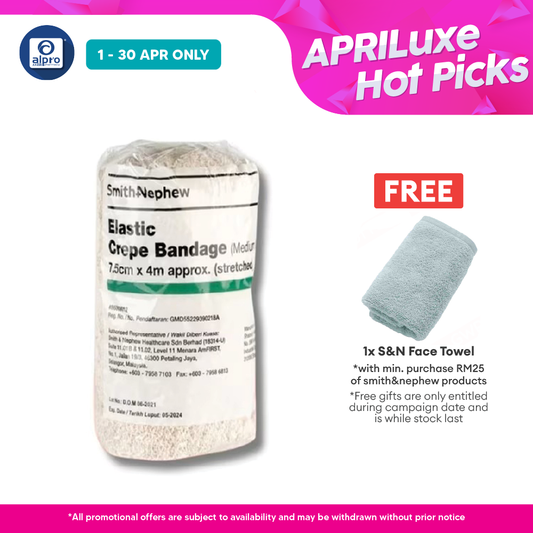 S&n Elastic Crepe Bandage (medium) 7.5cmx4m 1s Alpro Pharmacy
