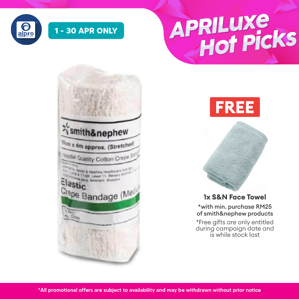 S&n Elastic Crepe Bandage (medium) 10cmx4m 1s Alpro Pharmacy