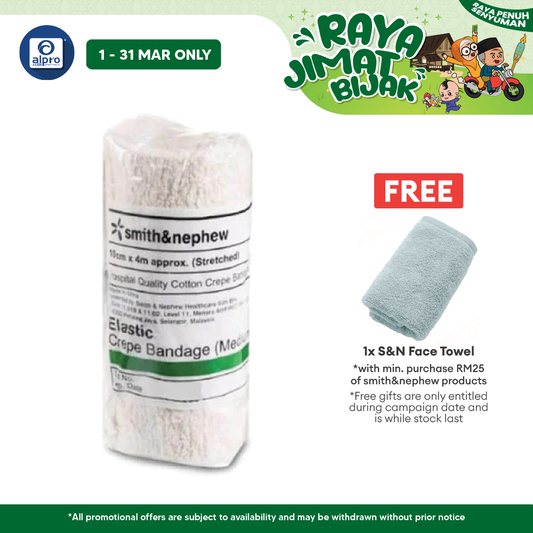 S&n Elastic Crepe Bandage (medium) 10cmx4m 1s Alpro Pharmacy