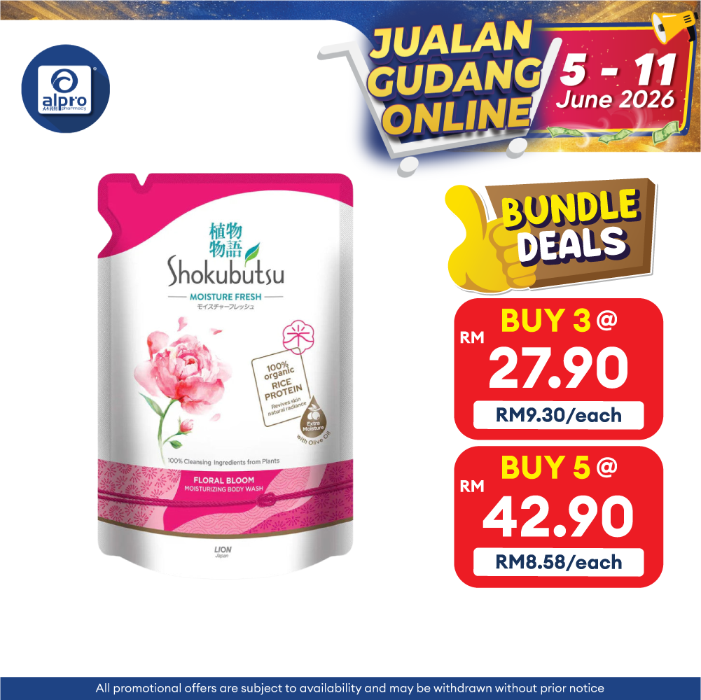 Shokubutsu Jumbo Refill Floral Bloom 800g | Helps Balance Skin Natural Moisture Shokubutsu