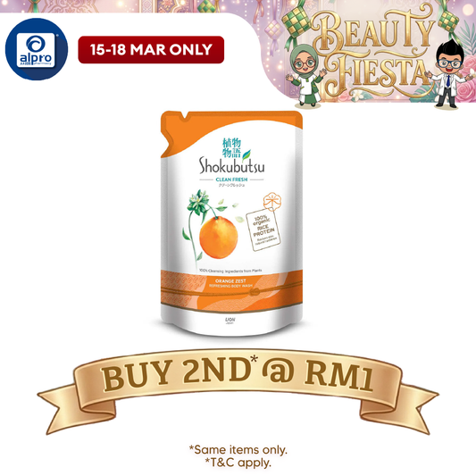 Shokubutsu Jumbo Refill Orange Zest 800g | Re-Energizes Skin Shokubutsu